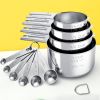 1 Set Stainless Steel Measuring Cups & Spoons Set; Cups And Spoons; Kitchen Gadgets For Cooking & Baking (4+6) 0.86lb