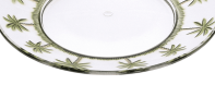 Palm Tree Design 9" Acrylic Dinner Plates Set of 4, Crystal Clear Plastic Plates Reusable, Unbreakable Kitchen Plates for All Occasions BPA Free Dishw