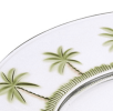 Palm Tree Design 9" Acrylic Dinner Plates Set of 4, Crystal Clear Plastic Plates Reusable, Unbreakable Kitchen Plates for All Occasions BPA Free Dishw