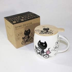 SYNC - [Kitty Bike] Coffee Mug / Wood Lid (4.2 inch height)