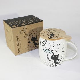 SYNC - [Kitty Rain] Coffee Mug / Wood Lid (4.2 inch height)