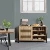 Sideboard Open Door Cabinet with Three Shelves Storage for Kitchen & Dining Storage