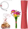 Pack of 2000 Paper Twist Ties 4". Standard Red-Colored Twist Ties 4 for Various Plastic Trash; Bread Bags. Paper Coated Metal Ties. Bendable Versatile