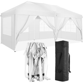 10'x20' Folding Canopy with 6 Removable Sidewalls Outdoor Event Shelter UPF 50+ Gazebo Portable Tents for Parties Beach Camping Wedding EZ Pop Up Cano