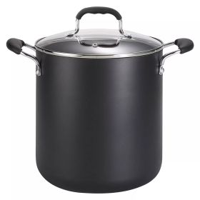 12qt Stock Pot with Lid, Simply Cook Nonstick Cookware Black