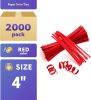 Pack of 2000 Paper Twist Ties 4". Standard Red-Colored Twist Ties 4 for Various Plastic Trash; Bread Bags. Paper Coated Metal Ties. Bendable Versatile