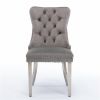 Furniture, Collection Modern, High-end Tufted Solid Wood Contemporary Velvet Upholstered Dining Chair with Chrome Stainless Steel Plating Legs,Nailhea