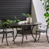 Outdoor Expandable Aluminum Dining Table, Hammered Bronze Finish