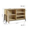 Sideboard Open Door Cabinet with Three Shelves Storage for Kitchen & Dining Storage