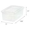 5 Qt. (1.25 gal.) Small Stackable Plastic Closet Storage Box, Clear, Set of 20