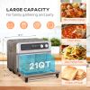 Air Fryer Toaster Oven, 21QT 8-In-1 Convection Oven Countertop, Broil, Toast, Dehydrator, Thaw and Air Fry, Accessories Included, 1800W, Stainless Ste