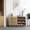 Sideboard Open Door Cabinet with Three Shelves Storage for Kitchen & Dining Storage