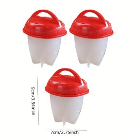 3pcs/6pcs Non-stick Silicone Egg Cup; Cooking Cooker Kitchen Baking Gadget Pan Separator Steamed Egg Cup; Egg Poachers Cooker Accessories (Color: 3Pcs)