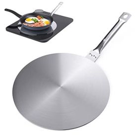 7.5/8/9.25Inch Heat Diffuser Simmer Ring Plate, Stainless Steel with Stainless Handle, Induction Adapter Plate for Gas Stove Glass Cooktop Converter, (size: 7.5Inch)