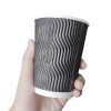 50PCS 8oz 12oz 16oz Custom Printed Eco Friendly Triple Ripple Wall cup 3 Layer Disposable hot drink Coffee Paper Cups