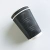 50PCS 8oz 12oz 16oz Custom Printed Eco Friendly Triple Ripple Wall cup 3 Layer Disposable hot drink Coffee Paper Cups