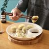 1pc Dumpling Tray, Drain Double-layer Plate With Vinegar Plate, Household Round Plastic Large Dinner Plate, Tray For Dumplings