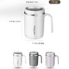 1pc Stainless Steel Cups With Lid; 16 Oz 304 Stainless Steel Tumblers Durable Coffee Mug With Splash Proof Sliding Lid; Drink With Lid Open; Plastic H